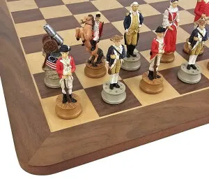 チェスセット American Revolutionary War Chess Men Set with 17 inch Walnut and Maple Board 【並行輸入品】