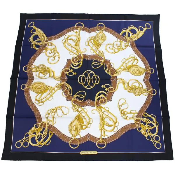 エルメス HERMES レディース スカーフ カレ CARRE TWILL 003777S 40 LIFT PROFILE RM-NOIR-MARINE-BLANC 爆買
