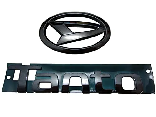 ◇ダイハツ タント・タントカスタム(Tanto ・ Tanto Custom：LA650S / LA660S) プラチナブラック エンブレム：リア2点セット