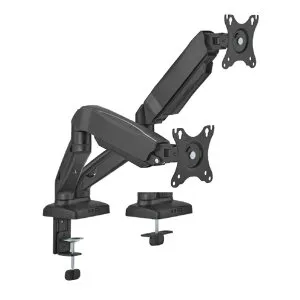 グリーンハウス 液晶モニターアーム メカニカルスプリング 2画面 クランプ/グロメット式 GH-AMET2HC-BK ブラック GHAMET2HCBK (納期目安1-2週間)