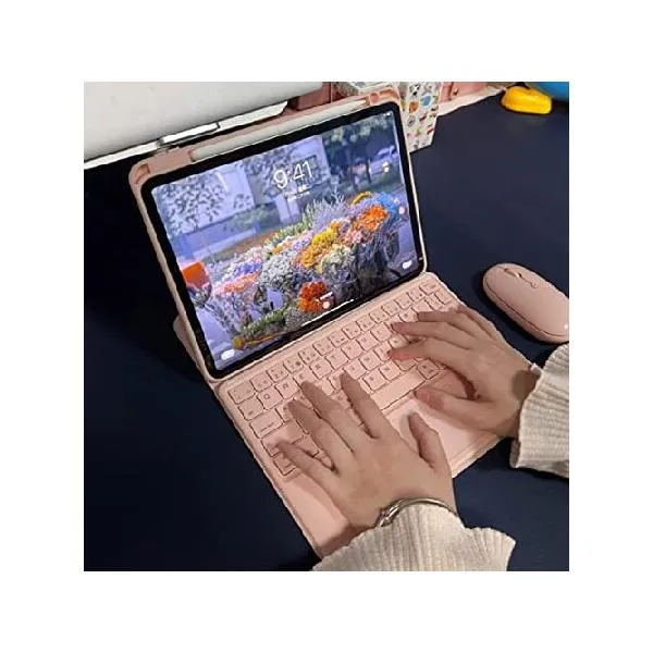 QYiiD TouchPad Keyboard Case for iPad 9th/8th/7th Generation 10.2 inch, Folio Stand Cover, Detachable Keyboard Case with Wider Touchpad ＆ Pe_並行輸入