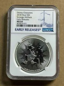 スクルージ・マクダック _ 2018 NIUE _ NGC MS69 _ 1 オンス .999 シルバー