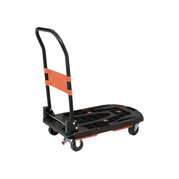 樹脂台車 カルティオ（新型） 780X490 折畳 ブラック スチールストッパー付 MPK-780-BK-SS 取り寄せ商品