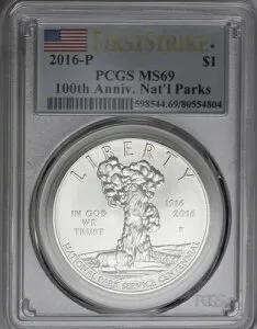 2016-P $1 100周年記念国立公園システム PCGS MS69 ファーストストライク