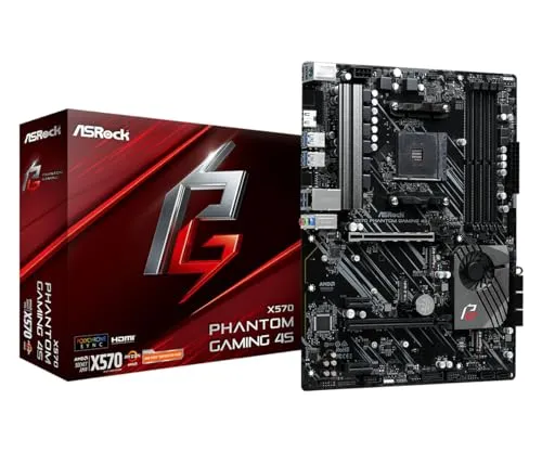 Asrock X570 Phantom Gaming 4S、AMD X570、AM4、ATX、4 DDR4、HDMI、XFire、GB LAN、PCIe4、RGB Lighting、M.2