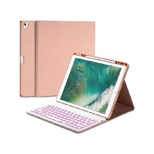 QYiiD iPad mini Keyboard Case Compatible with iPad mini 5/4/3/2/1, 7 Color Backlight, Wireless Detachable Folio Keyboard Cover [Droplet Shape_並行輸入