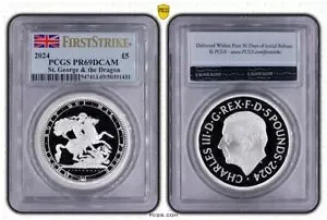 2024 偉大な彫刻家ピトルッチ ?5 ポンド シルバー プルーフ 2 オンス コイン PCGS PR69 DCAM FS