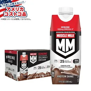 【アメリカコストコ品】マッスルミルク プロテインシェイク チョコレート 約325ml 18 パック Muscle Milk Genuine Protein Shake Chocolate, 11 fl oz, 18-pack 【お取り寄せ商品】【合わせて買いたい】