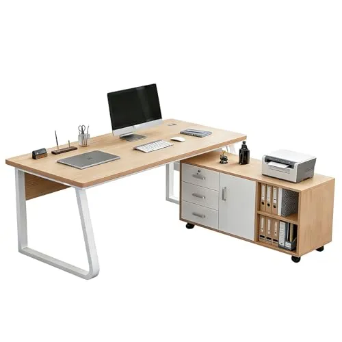 JTKXM 法人様向け 社長デスク 社長机 L型 厚板天板 オフィスデスク 役員用家具セット 大容量収納 社長テーブル 丸みを帯びたテーブルコーナー プライバシーロック 書斎机 配線孔 事務机 プライバシーロック 自由に方向調整可能 U字鋼管サポート 会議