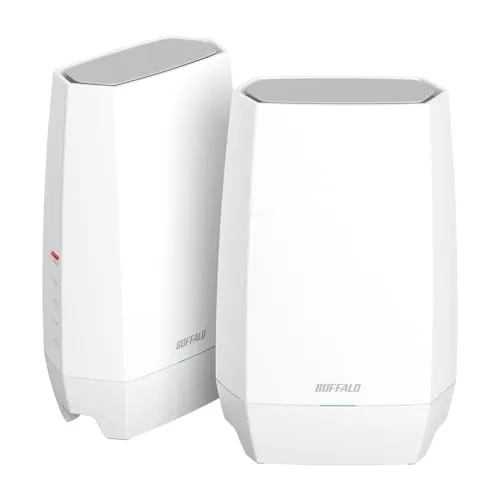 【Amazon.co.jp限定】 バッファロー WiFi ルーター 無線 LAN Wi-Fi 6E 11ax 6GHz AXE5400 メッシュ 2個セット トライバンド 6ストリーム 有線 2.5Gbps エコパッケージ 【 iPhone 17 / Ai