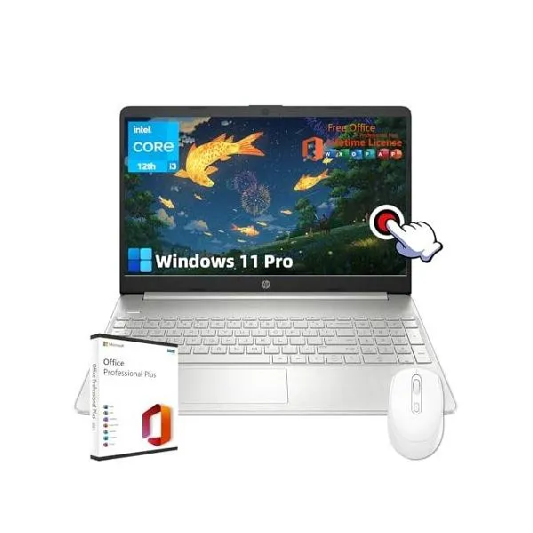 HP Laptop for Business and Student - with Microsoft Office Lifetime License 15.6" HD IPS Touchscreen Intel 6-Core i3-1215U Processor Wi-Fi 16_並行輸入