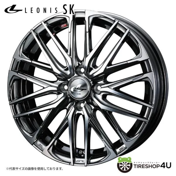 LEONIS SK 16x5.0J 4/100 +45 BMCMC ブラックメタルコートミラーカット 新品ホイール1本価格 【代引き不可】