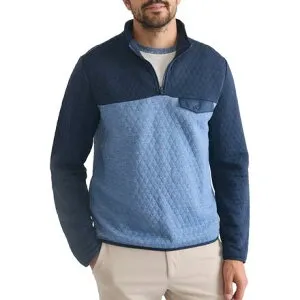 (取寄) マリンレイヤー メンズ カラーブロック コルベット プルオーバー - メンズ Marine Layer men Colorblock Corbet Pullover - Men's Navy/Mid Blue