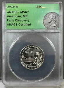 2019-W 25C アメリカンメモリアルパーククォーター ANACS MS67 早期発見 ～ウエストポイント～