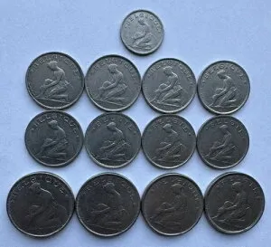 ベルギーコイン 13枚セット フランス＆オランダ 50サンチーム フラン 2フラン 1922-1929