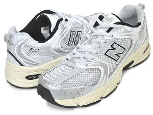 [ ポイント5倍&最大2000円OFFクーポン ] 【ニューバランス 530】NEW BALANCE MR530TA width D WHITE SILVER BLACK レディース シルバー スニーカー