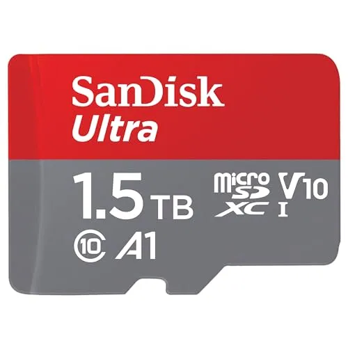SanDisk (サンディスク) 1.5TB Ultra microSDXC UHS-I メモリーカード アダプター付き - 最大150MB/秒 C10 U1 フルHD A1 MicroSD カード - SDSQUAC-1T50-GN6MA