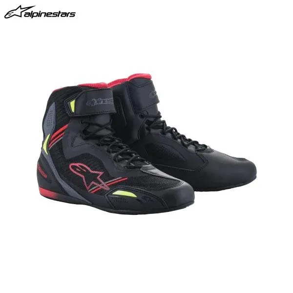 【4月28日出荷】alpinestars アルパインスターズ FASTER-3 RIDEKNIT シューズ 136 BLACK RED YELLOW FLUO[US9.5/27.0cm] ALP8059175967979