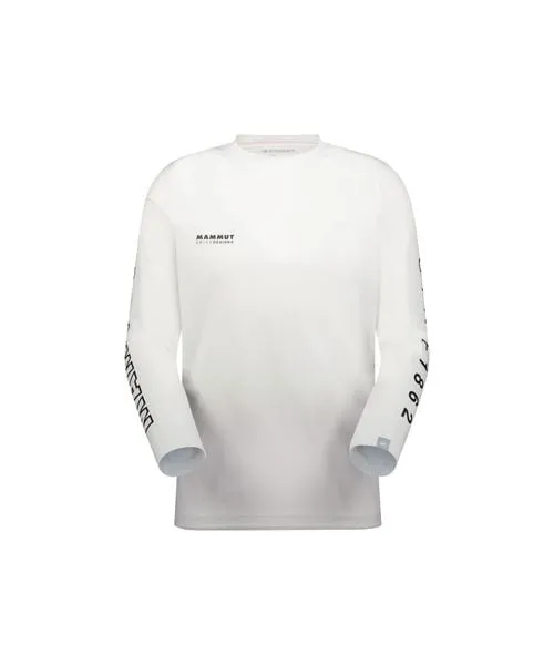 [マルイ]トレッキング QD LOGO PRINT LONGSLEEVE T-SHIRTS AF MEN/マムート（MAMMUT） WHITE-BLACK PRT3