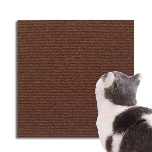 Cat Scratching Mat, トリミング可能な自己粘着猫スクラッチマット壁ソファボード多色複数のサイズ(Brown,30x100)