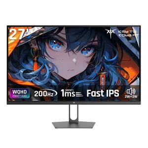 【2,000クーポン＋P最大31.5％還元！】ゲーミングモニター 27インチモニター 液晶ディスプレイ WQHD (2560x1440) Fast IPS 200Hz 1ms(MPRT) 124%sRGB 低ブルーライトフリッカーフリーFreeSync & G-Sync対応高輝度40