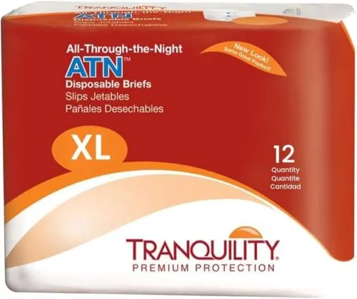 Tranquility ATN (All-through-the-Night) Fitted Briefs Size Extra-Large (XL) Case of 60 (5 bags of 12) by Tranquility
