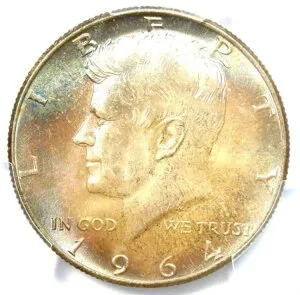 1964年ケネディ・ハーフダラー50セント硬貨 - PCGS MS67+ レアプラスグレード - 価値4,650ドル