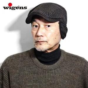 ＼クーポン利用で全品10%OFF／ 帽子 耳当て付き ハンチング グレンチェック メンズ 大きいサイズ ハンチング帽 秋冬 北欧 wigens ブランド ウィゲン ブラウン 茶 40代 50代 60代 誕生日 プレゼント