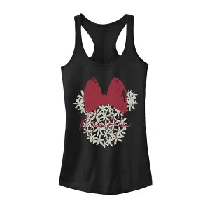 ディズニー レディース トップス Tシャツ フラワー柄 フラワー Juniors' Disney's Mickey Floral Minnie Mouse Tank Top Black ブラック