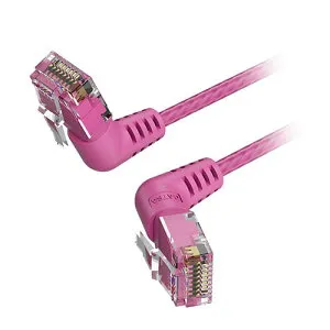 おすすめ 寒さ 対策 プレゼント 人気 贈り物 冬 ギフト 定番 手土産 卒業 入学 引越 【5本セット】 VENTION Cat.6a LANケーブル UTP 直角コネクタ 360°スイングタイプ ピンク 3m ピンク IB-0422X5 PC パソ
