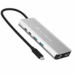 J5 ［USB4-C オス→メス HDMI / LAN / USB-Ax2 / USB-Cx2］USB PD対応 100W ドッキングステーション スペースグレー JCD403 ［USB Power Delivery対応］ JCD403