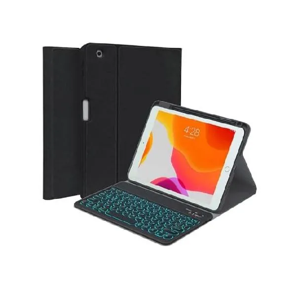 QYiiD Keyboard Case for iPad 9th/8th/7th Generation 2021/2020/2019, 7 Color Backlit Detachable Bluetooth Color Keyboard Smart Folio Cover wit_並行輸入