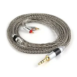 Zonie 16 コアー銀メッキケーブル＆SPCHIFIイヤホンアップグレードケーブル (3.5mm-0.78mm2pin, グレー)