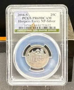 2016-S シルバー ワシントン クォーター - ハーパーズ フェリー NP - PCGS PR69DCAM - FS