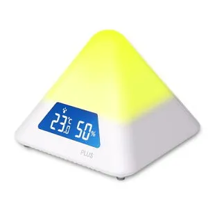 プラス 温度湿度計 乾燥対策 湿度計 温湿度LEDアラーム 色でお知らせ カラー通知 4段階警告 (夏・冬切替可能) AT-TH03 538162