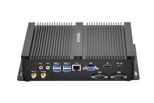 Kingdel Fanless Mini PC, Intel i7 8th Gen. CPU up to 4.6GHz with 16GB RAM, 512GB SSD, 4xUSB 3.0, HD Port, VGA, 2xCOM RS232, Meta
