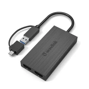 WAVLINKUSB3.0A/type-C-デュアルHDMIアダプター2K出力ミニドッキングステーション/最大4K(3840x2160@30Hzディスプレイ出力/1x1440P対応HDMI出力ポート/1x1080P対応