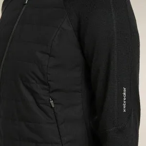 アイスブレーカー レディース アウター パーカー・スウェット Icebreaker Merino Blend Quantum Hybrid Zip Hoodie - Women's Black ブラック