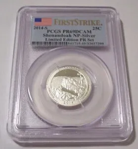 PCGS 2014 S シルバー シェナンドー NP クォータープルーフ Unc PR69 DCAM FS LE*