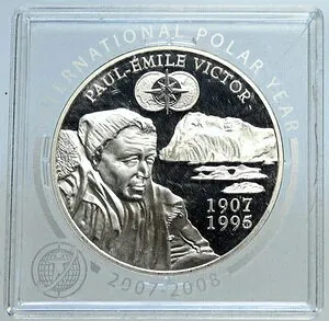 2007年 フランス ポール・エミール・ヴィクトル ポーラーイヤー プルーフ銀貨 1 1/2ユーロ i113300