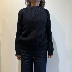 【50％OFF セール SALE】L’OURS POLAIRE ET BLEU / ルスポレール＆ブリュ (ルスポレ) ケーブル ニット クルーネック 25318067