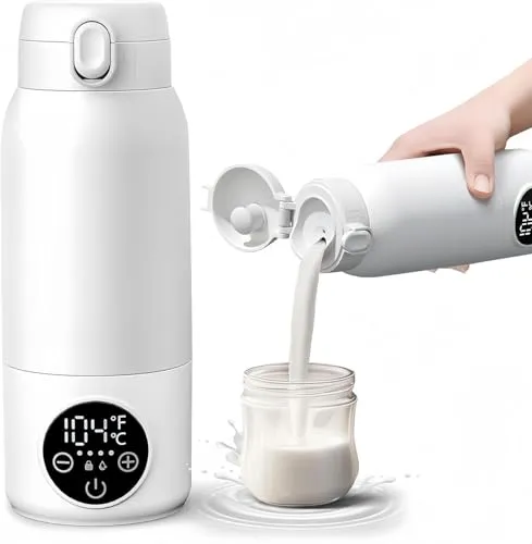 充電式電気ケトル 携帯用トラベル電気ポット 調乳機 瞬間加熱恒温ミルクジャグ 小型加熱保温水カップ 500ml 2分快速加熱24H保温 11000mAh 携帯ポータブル魔法瓶 魔法瓶 家庭用・オフィス・外出・旅行・出張・車中泊