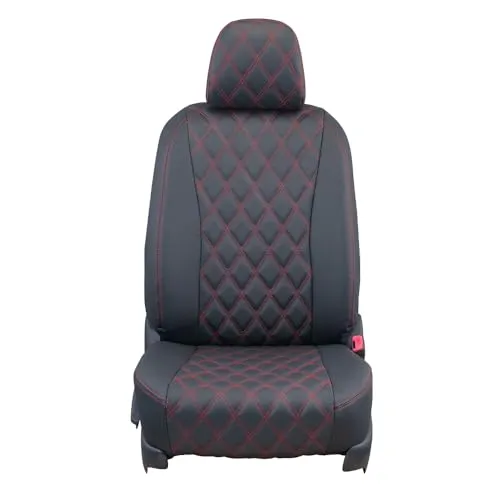 クラッツィオ(Clazzio) シートカバー 全席セット ストリーム RN1 / RN2 / RN3 / RN4 H12(2000)/10～H15(2003)/9 オーバーステッチ ブラック×レッドステッチ EH-0421 【24EHC0421KA】