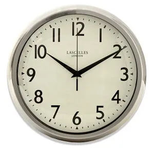 レトロ調でお洒落！ロジャーラッセルRogerLascelles社製 掛け時計 Retro Chrome Wall Clock With Sweep Seconds ロジャーラッセル時計 DECO-LASC-CHROME
