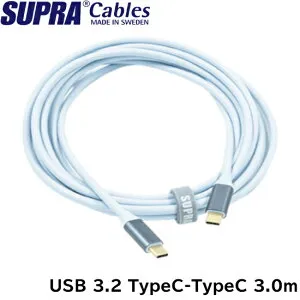 SUPRA スープラ USBケーブル USB3.2 TypeC-TypeC 最大10Gbps 最大60W(3A) 高品質SUPER HIGH SPEED ハイレゾ音源 24bitHDオーディオ0.5m/1.0m/2.0m/3.0mSAEC サエクマコース
