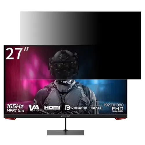 JAPANNEXT JN-VG27FHD165 27インチ 16:9 対応 覗き見防止 フィルター プライバシーフィルター パソコンPC モニター 液晶保護フィルム ブルーライトカット 反射防止 パソコン セキュリティーのぞき見防止 両面使用可能 反射防止