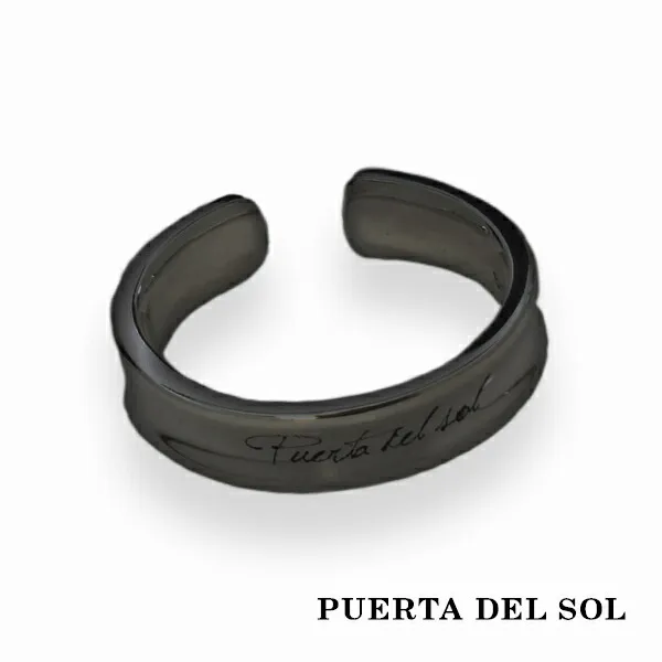 PUERTA DEL SOL 逆甲丸型 イヤーカフ ブラック シルバー950 チタンコーティング ユニセックス シルバーアクセサリー 銀 SV950 ブリタニアシルバー