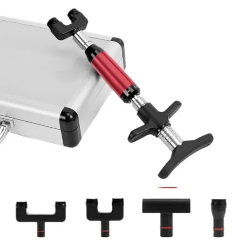 Emuia 手動式脊椎アジャストメント補助器 304ステンレス鋼製6段階圧力調節機構搭載 50N/100N/150N/200N/250N/300N負荷選択式 四頭接触点設計 体幹調整補助ツール 関節可動域補助用医療機器非該当補助具(赤長い)