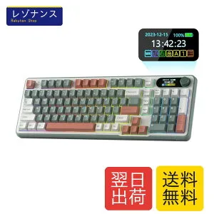 RK ROYAL KLUDGE S98 メカニカルキーボード、スマートディスプレイおよびノブ付き、トップマウント 96% ワイヤレスメカニカルキーボード BT/2.4G/USB-C、ホットスワップ可能、ソフトウェアサポート