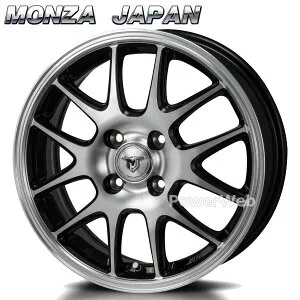 [ホイール1本(単品)] MONZA JAPAN JP STYLE MJ02 12インチ×4.0J PCD：100 穴数：4 インセット：42 ブラックメタリック/ポリッシュ